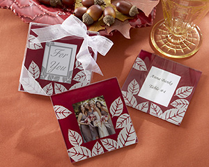 "Fall Impressions" Glass Photo  Coasters -Set of 2